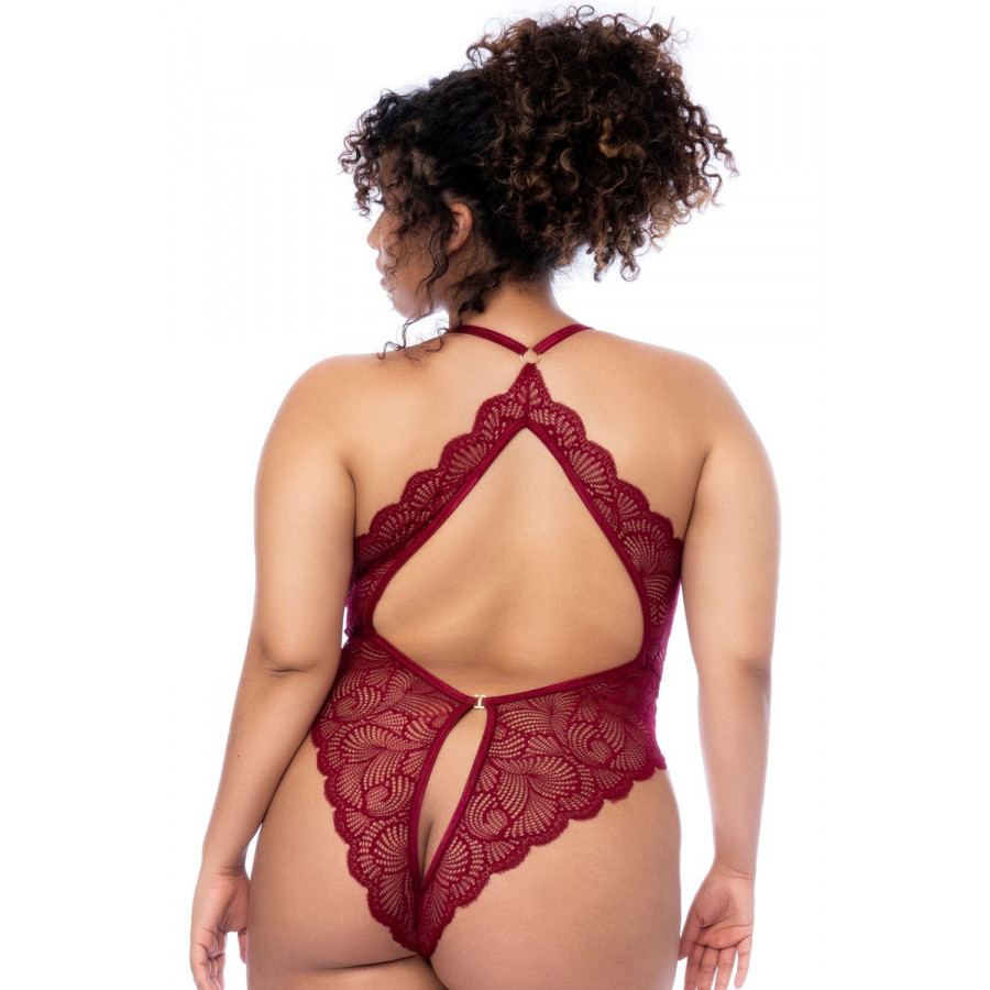 Body grande taille couleur framboise Sexy