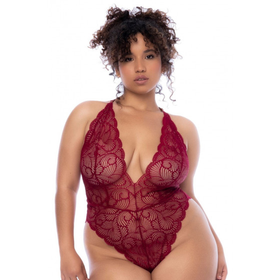 Body grande taille couleur framboise Sexy Pas Cher