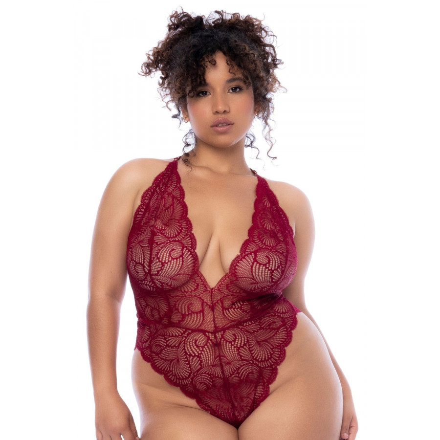 Body grande taille couleur framboise Sexy