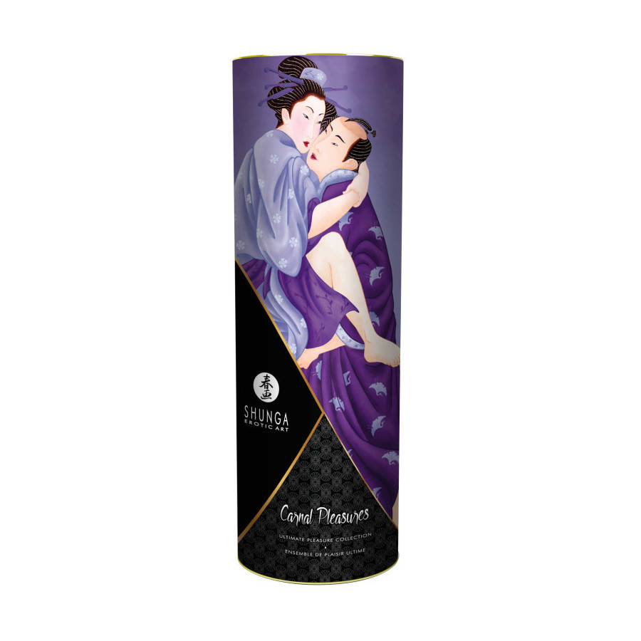 Kit Shunga Plaisirs Charnels | Coffret érotique Shunga pour massage et sensualité