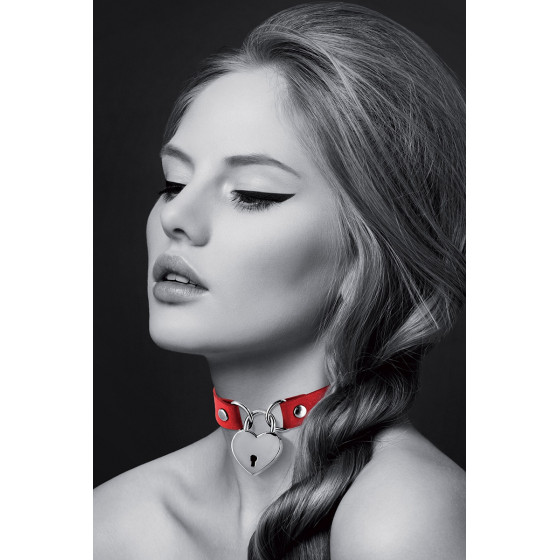 Collier Rouge Cadenas Coeur - Bijoux Pour Toi Pas Cher