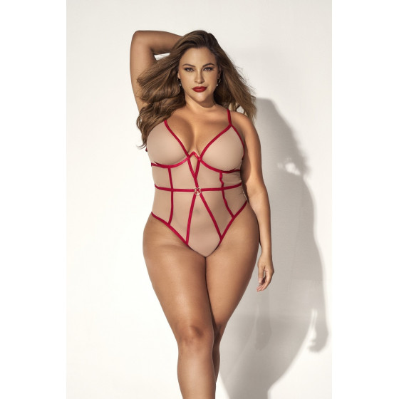 Body String, grande taille, chair et rouge  Pas Cher - Livraison Rapide