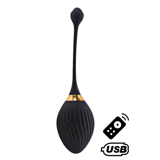 WAVE / Œuf vibrant noir USB avec télécommande